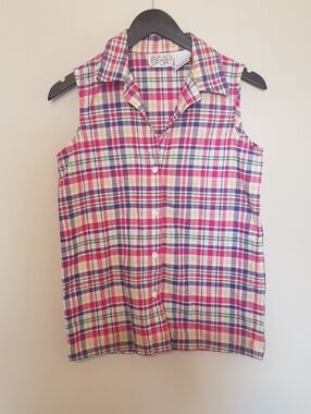 Jaclyn Smith Plaid Button-Up Shirt - Pink, Purple & Yellow